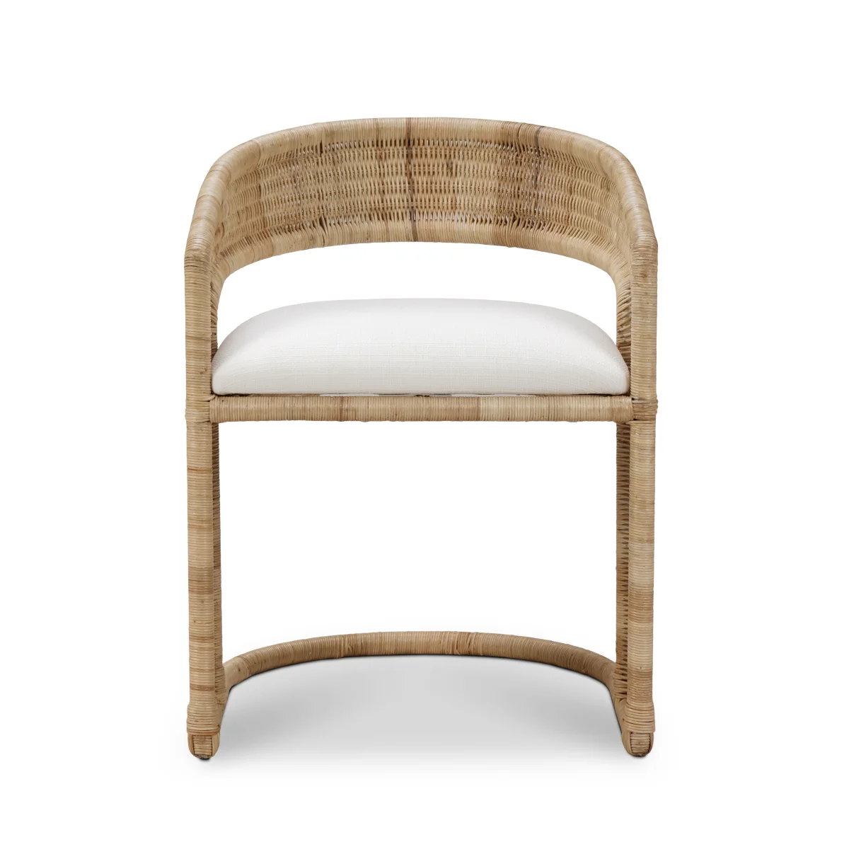 CR Hampton Natural  Rattan Fabric Seat Dining Chair