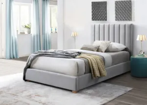 VI Marcus Fabric Upholstered Timber Leg Bed thumbnail 3