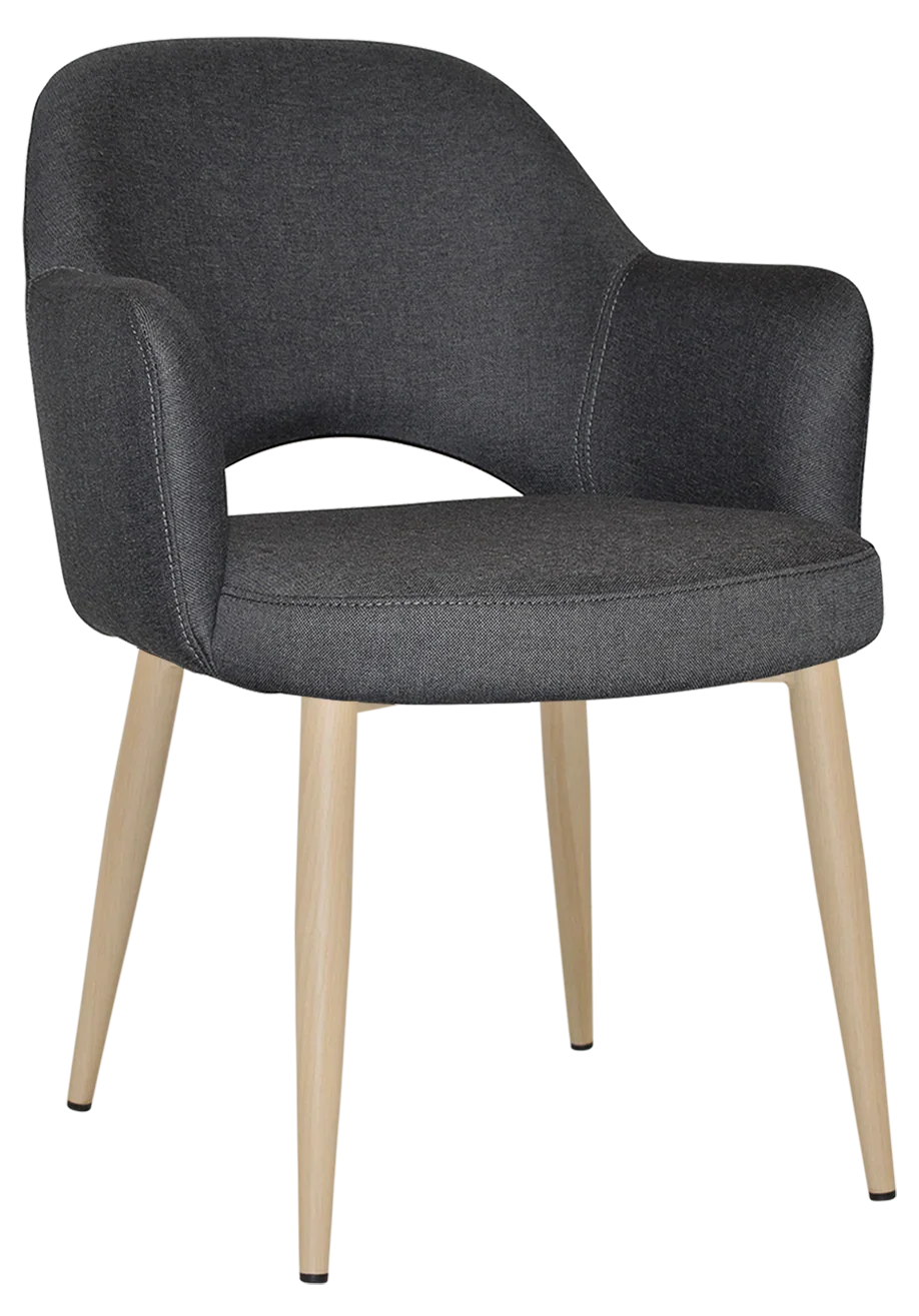 EZ Albury Birch Colour Metal Leg Upholstered Hospitality Dining Armchair