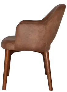 EZ Albury Solid Timber Walnut Stained Upholstered Hospitality Dining Armchair thumbnail 10
