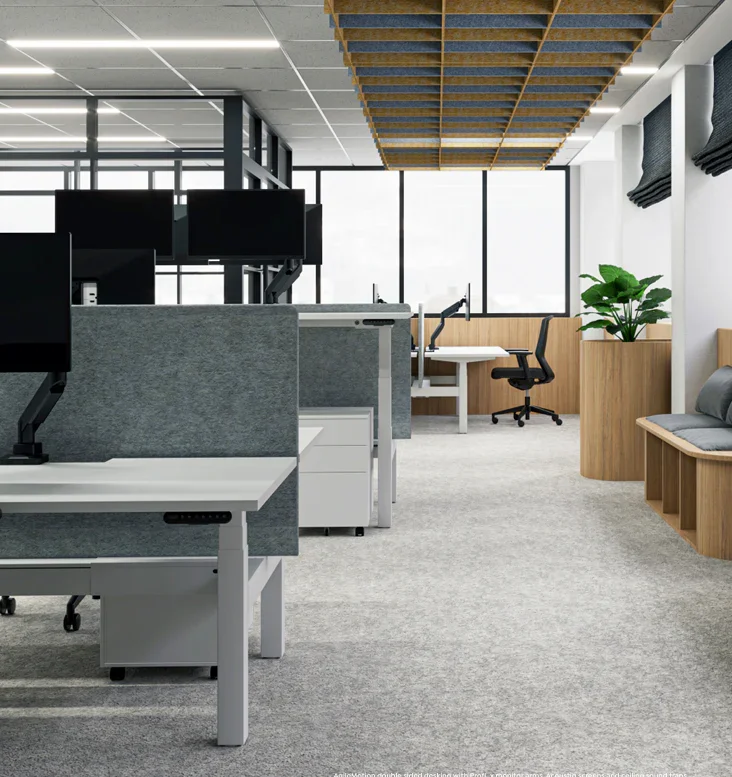 OL AgileMotion Electric Height Adjustable Single User Desk - Oak Top