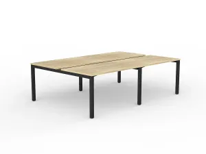 OL Axis 4-User Double Sided Workspace – Oak Top with Black Frame thumbnail 8
