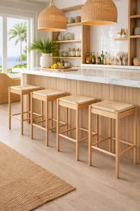 MF Oslo Beechwood Framed Woven Rope Counter Stool thumbnail 3