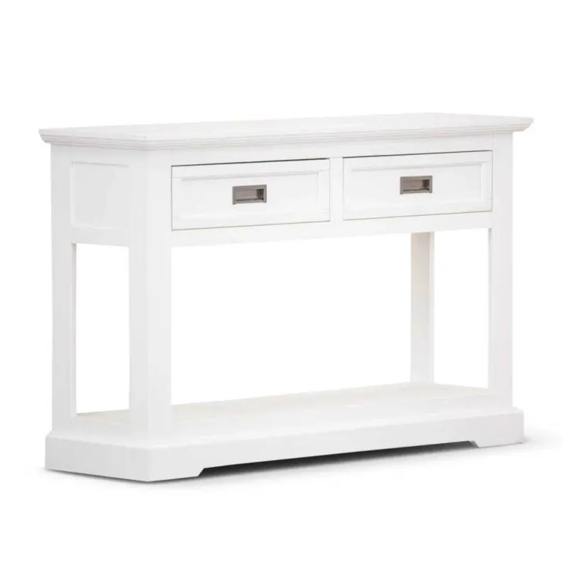 VI Coastal Solid Timber Console Table with 2 Drawers