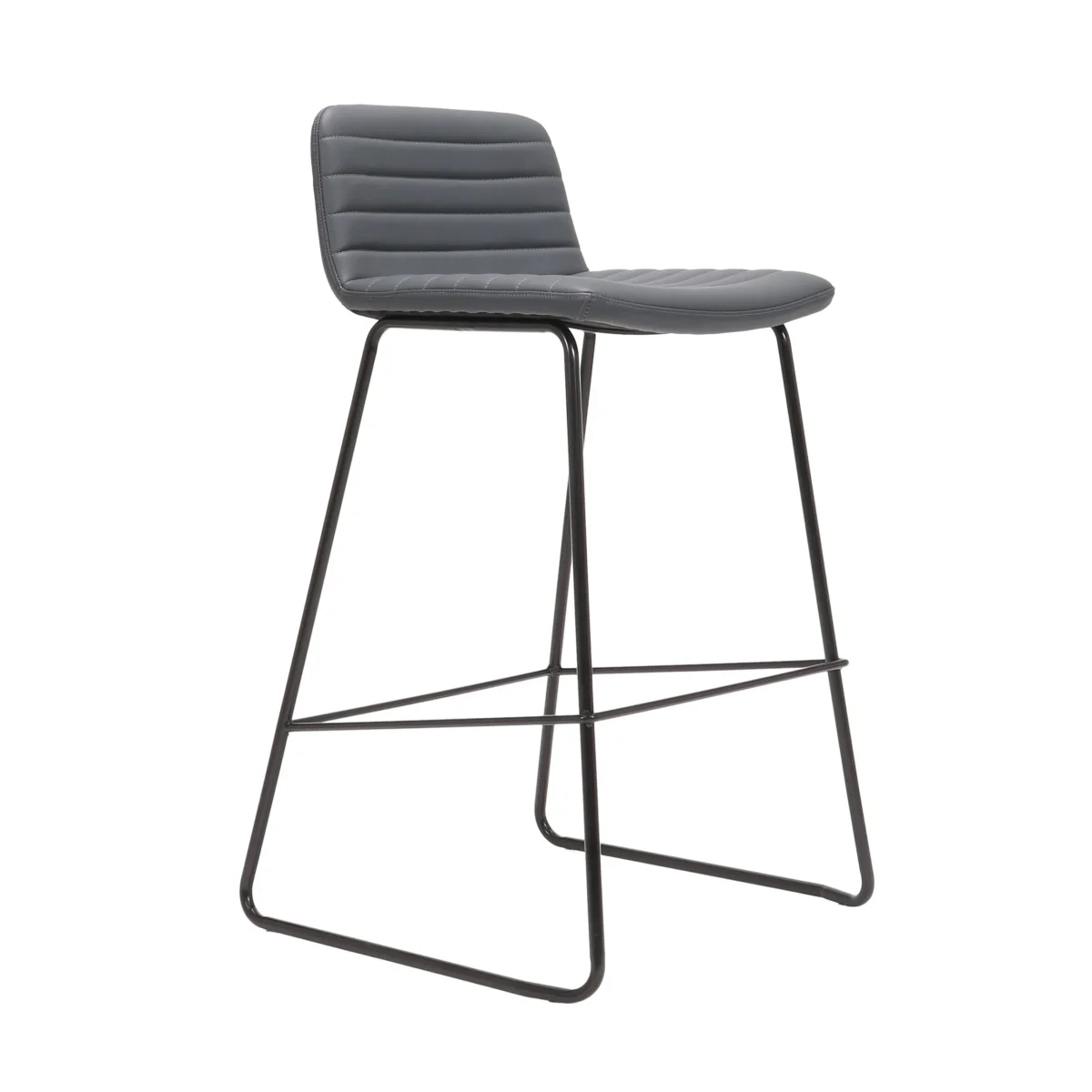 RL Pixel PU Leather Upholstered Sled Base Kitchen Stool - 630H