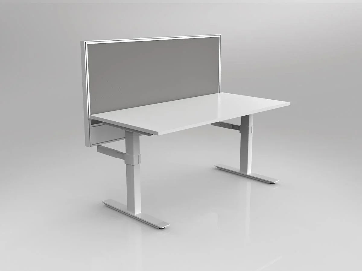 OL Studio50 Deskmount Screens Panel - Breath Fabric with White Frame - 900mm Height