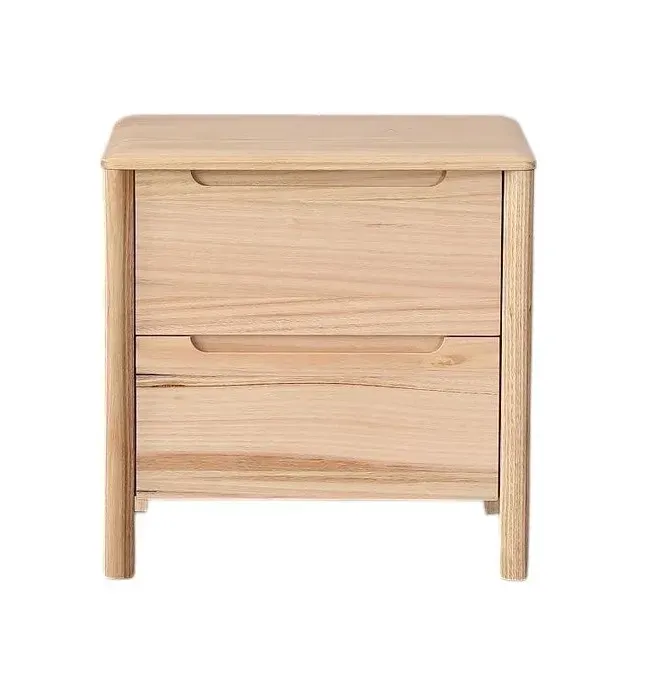 MD Laura Solid Timber 2 Drawer Bedside Table