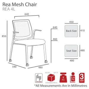 MA Rea Mesh Back Stackable Visitor Chair thumbnail 5
