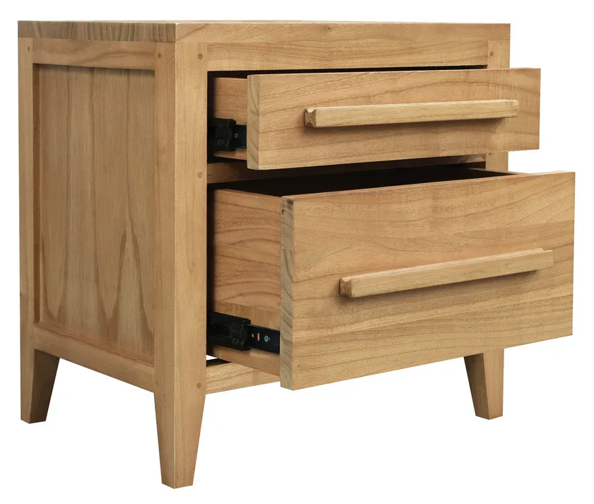 CT Dion Solid Timber 2 Drawer Bedside Table