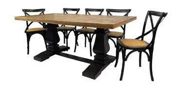 VI Velino Solid Timber Bluster Leg Dining Table
