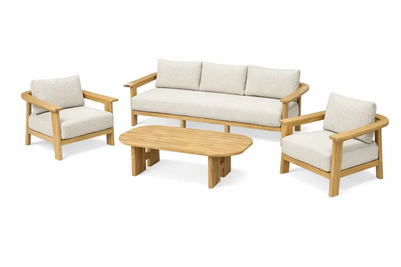 CR Moana 4 Piece Outdoor Lounge Set with Cushion