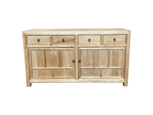 MF Chinese Antique Reproduction Recycled Timber 2 Door 4 Drawer Sideboard thumbnail 1
