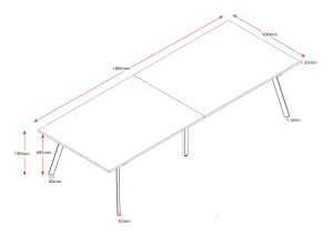 RL Eternity Metal Rectangular Meeting Table Frame thumbnail 3