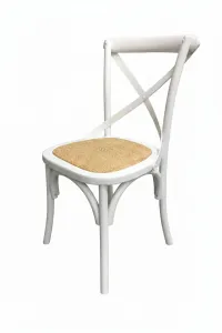 MF Cross-Back Solid Timber Frame Rattan Seat Dining Chair thumbnail 8