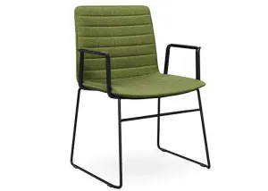 DD Nikola Black Sled Base Fabric Upholstered Chair with Arm Rest thumbnail 8