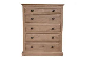 VI Provincial Solid Timber 5 Drawer Tallboy thumbnail 1