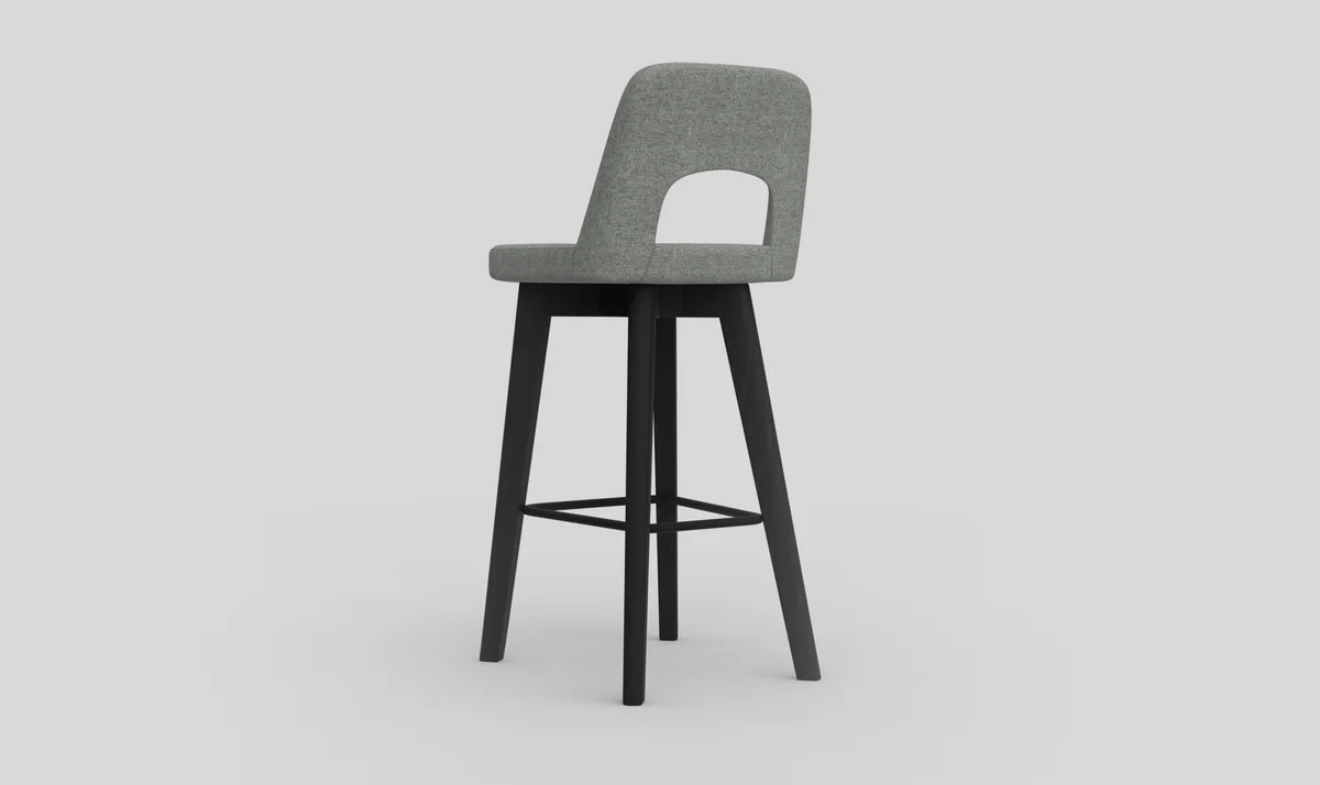 OL Elaro Fabric Upholstered Black Timber Leg Breakout High Chair