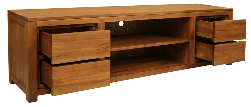 CT Amsterdam Solid Mahogany Timber 4 Drawer Entertainment Unit