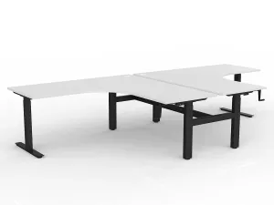 OL Agile Winder Height Adjusting 90° Shared Workstation - White Top Black Frame thumbnail 3