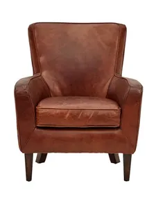 AF Wesley Aged Leather Armchair thumbnail 3