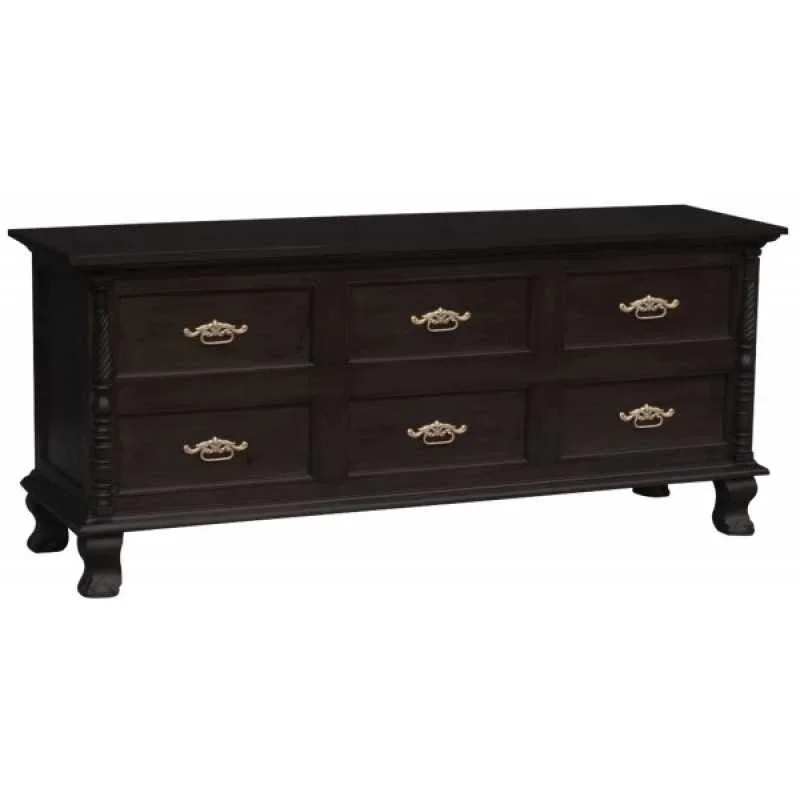 CT Jepara Solid Timber 6 Drawer Dresser