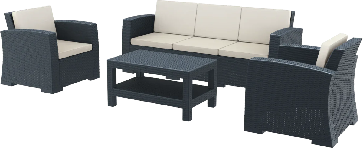 FL Monaco Hospitality Outdoor 3+1+1 Seater Lounge Set