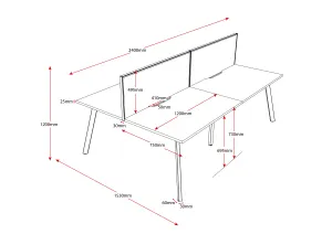 RL Eternity Double Sided Workstation with Black Eco Panel Screen thumbnail 4