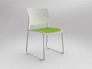 OL Game Slade Base Fabric Seat Hospitality Stacking Chair - White Shell thumbnail 1