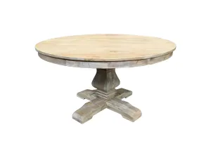MF Belgie Recycled Timber Pedestal Leg Round Dining Table thumbnail 4