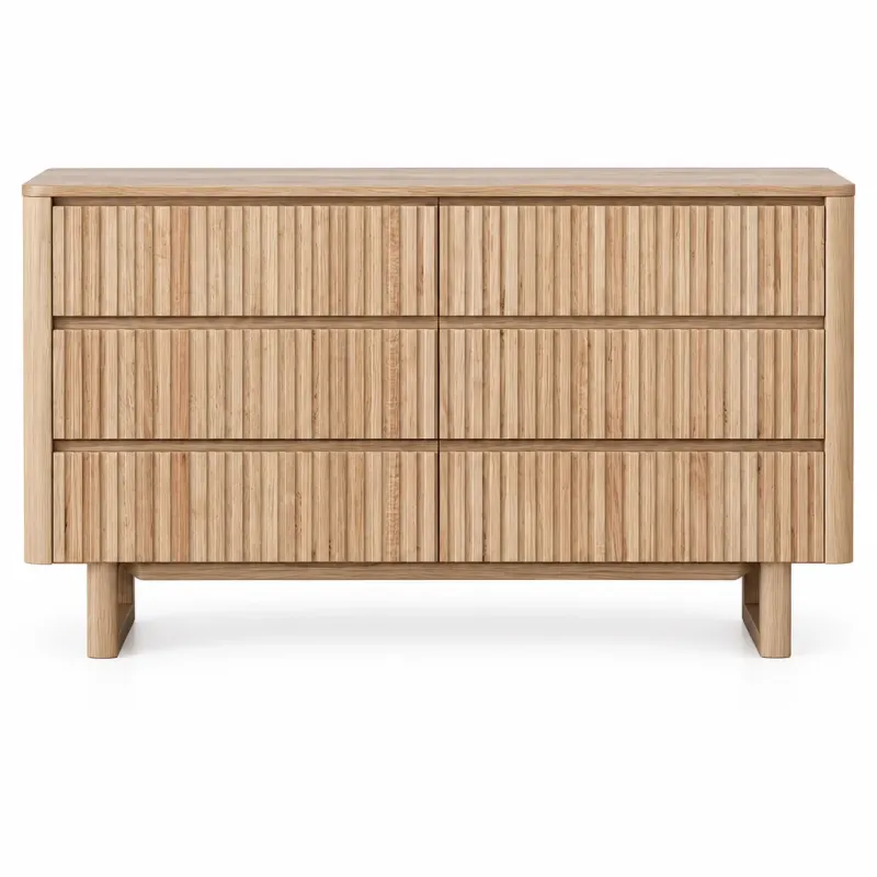MD Oscar Solid Timber 6 Drawer Low Chest