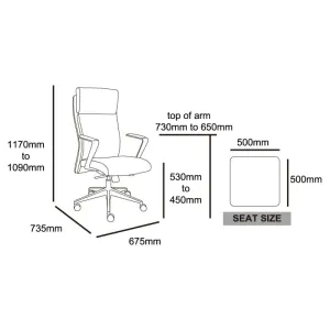 MA Aston PU Leather Executive High Back Chair thumbnail 2