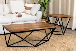 VI Quad Solid Timber Metal Legs Square Lamp Table thumbnail 4