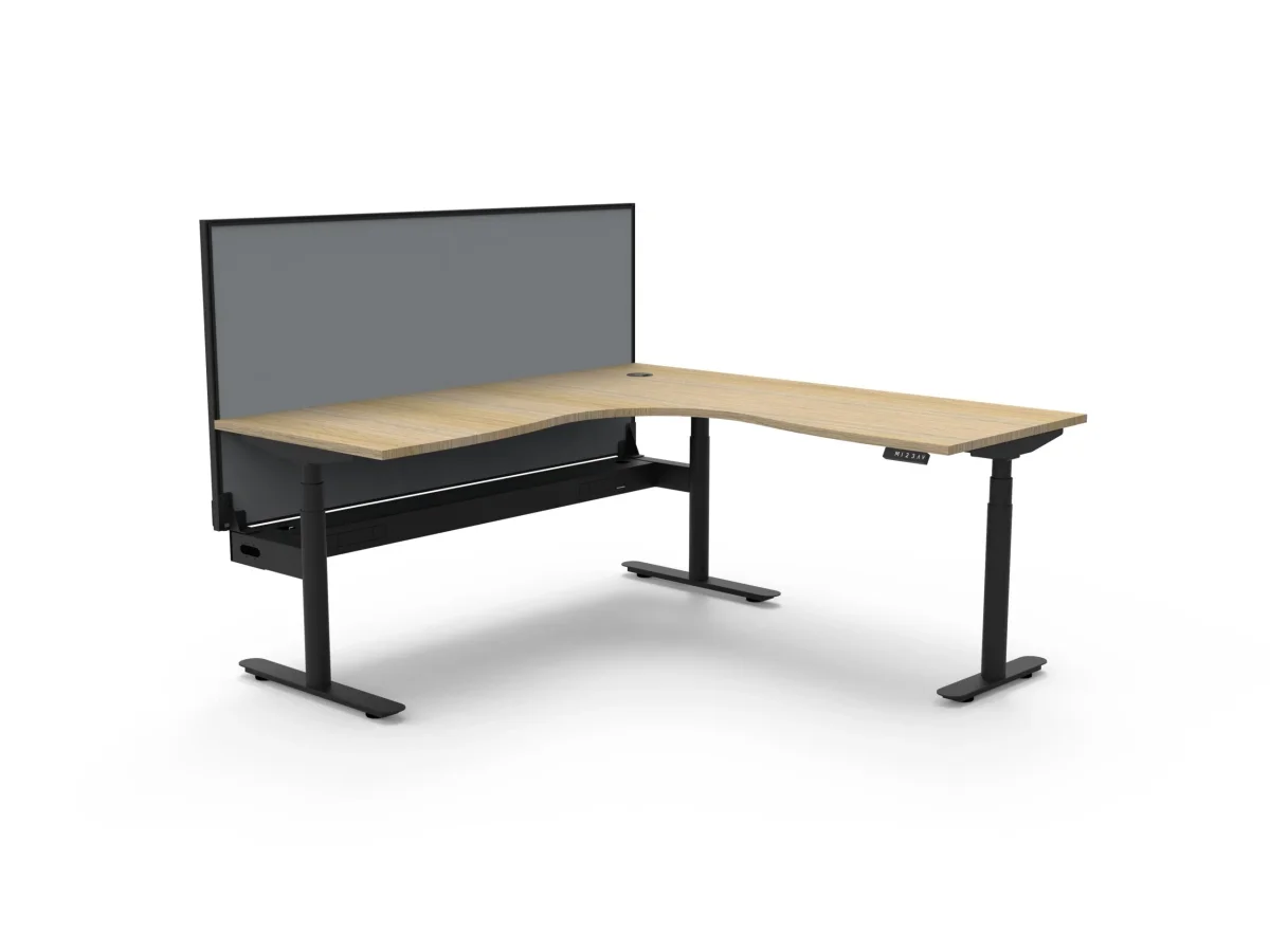 RL Halo Plus Motorized Height Adjustable Corner Workstation with SHUSH30 Screen