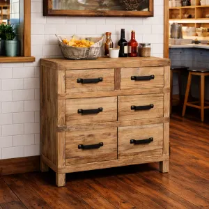 MF Recycled Elm Timber 2 Drawer 2 Door Cabinet thumbnail 3