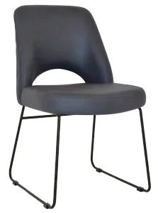 EZ Albury Black Metal Sled Base Upholstered Hospitality Dining Chair thumbnail 19