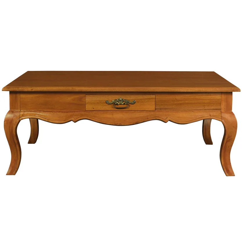 CT French Provincial Solid Timber 2 Drawer Coffee Table