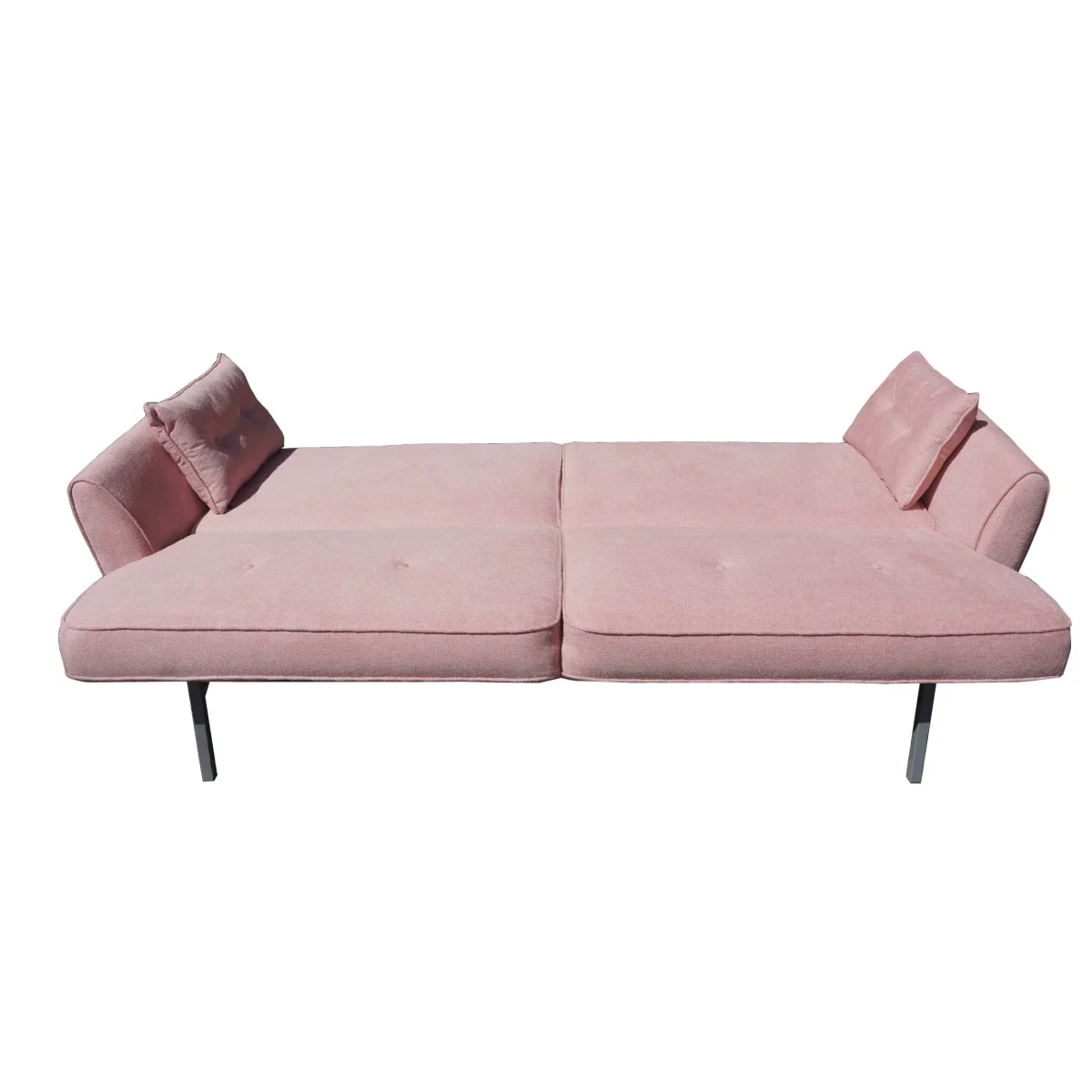 HE Elena Fabric Upholstered Metal Leg 3 Seater Sofa Bed