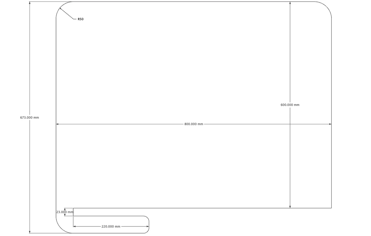 RL Acouline Slide On Desk Screen