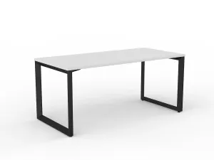 OL Anvil Straight Desk – White Top with Black Frame thumbnail 1
