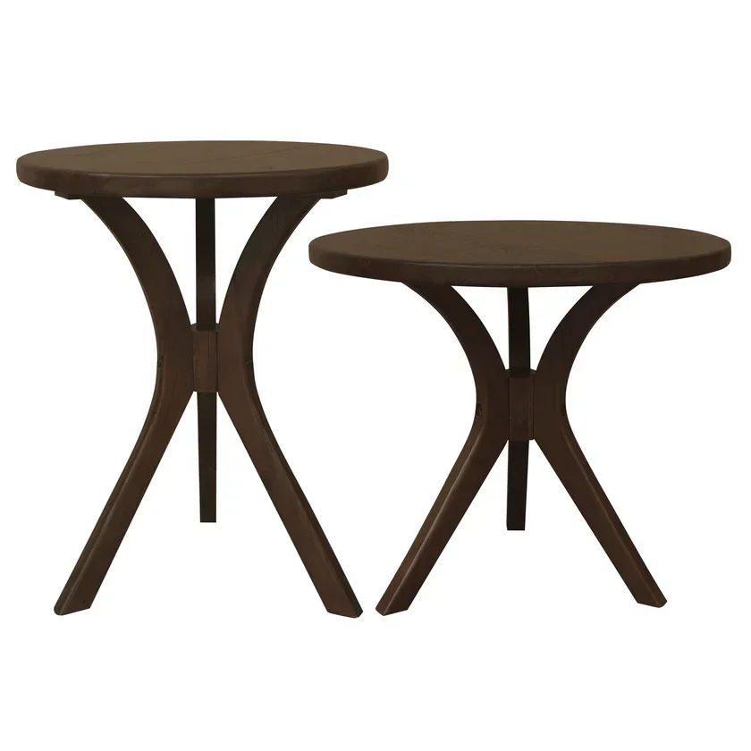 CT Gatsby Solid Timber Round Side Table - Set of 2