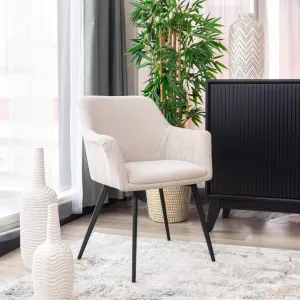 VI Waltz Fabric Upholstered Metal Leg Dining Chair thumbnail 2