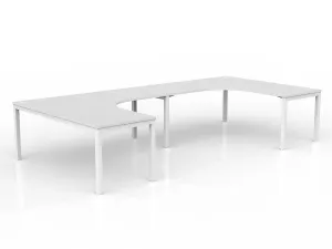 OL Axis 2-User 90° Workspace – White Top with White Base thumbnail 1