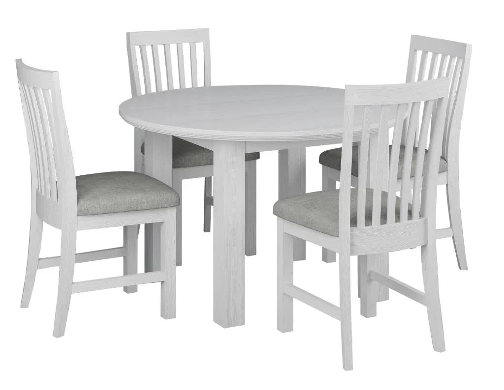 VI Coastal 5Pc Round Dining Table & Chairs Kit