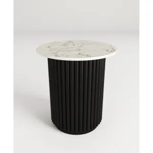 VI Nile Timber Base Marble Top Round Side Table thumbnail 1