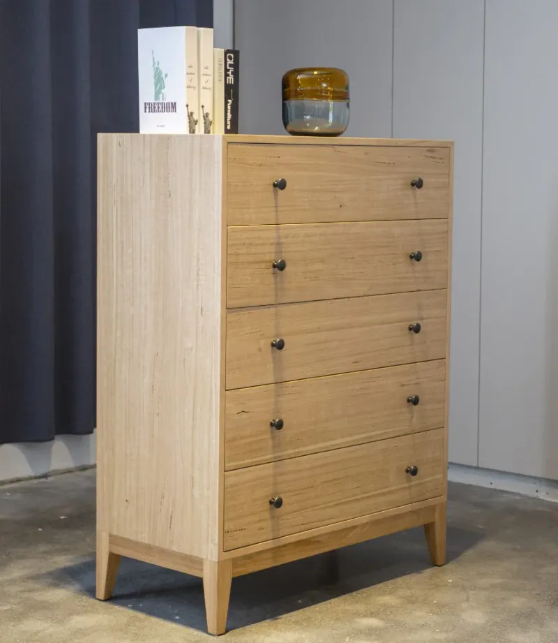 VI Colmar Solid Timber 5 Drawer Tallboy