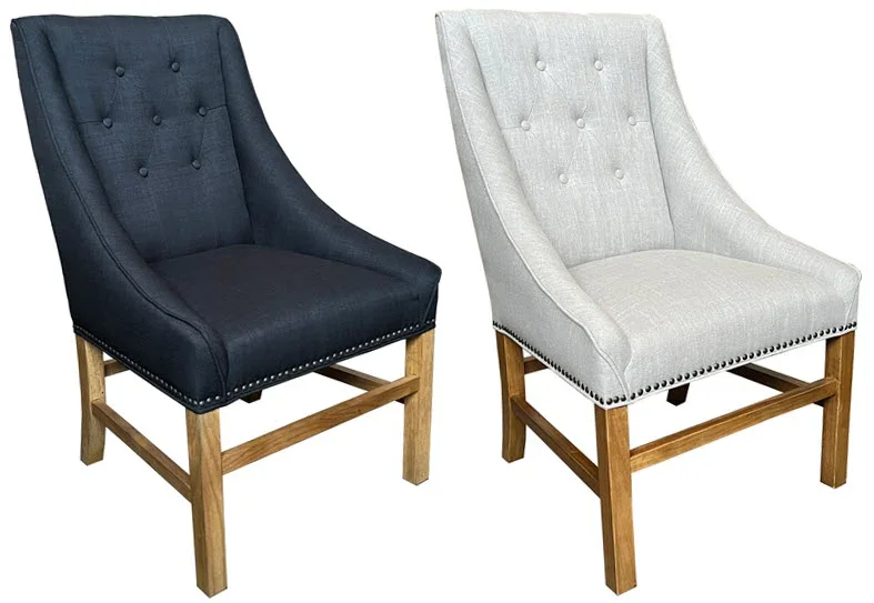 MF Hennessy Fabric Upholstered Timber Leg Dining Chair