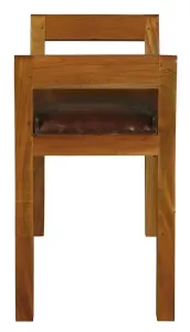 CT Boston Solid Timber Bench with Genuine Leather Seat thumbnail 3