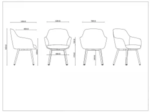 RL Aspen Fabric Upholstered 4 Metal Leg Visitor Tub Chair thumbnail 6