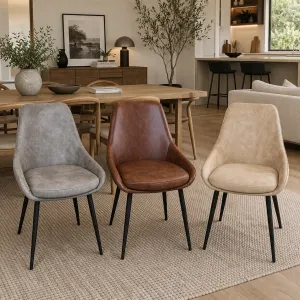 MF Madeleine PU Leather Upholstered Metal Leg Dining Chair thumbnail 2