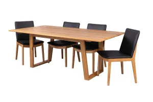 VI Boca Genuine Leather Upholstered Timber Leg Dining Chair thumbnail 3